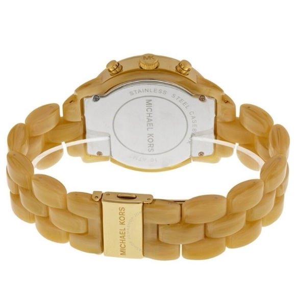 Michael Kors Jet Set Champagne Mother of Pearl Ladies Chronograph Watch MK5217 - Picture 2 of 9